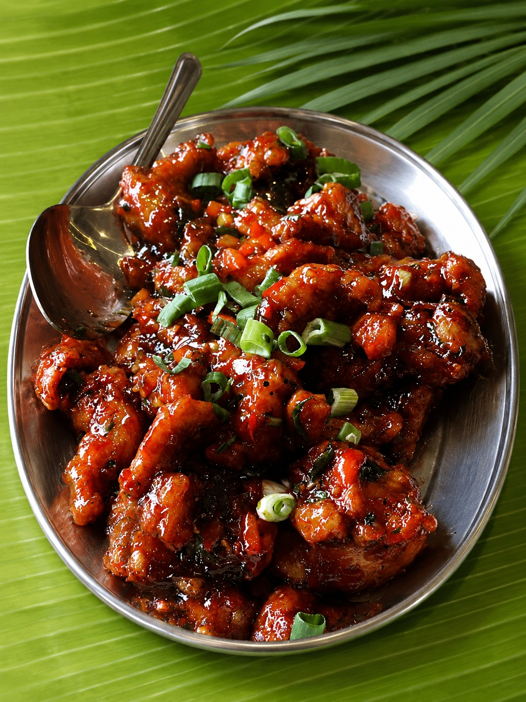 Chicken manchurian with tawa vegetable fried rice