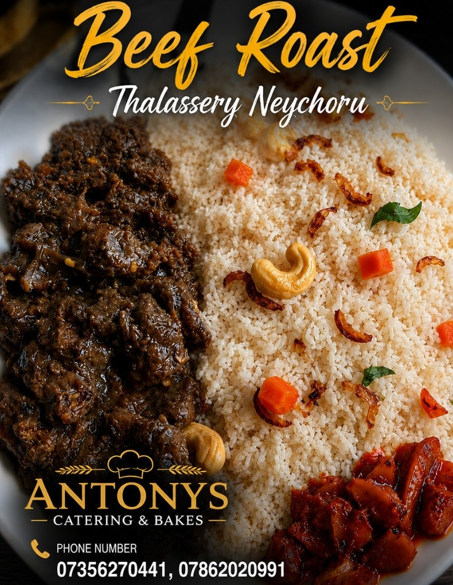 Neychoru ghee rice served with beef roast